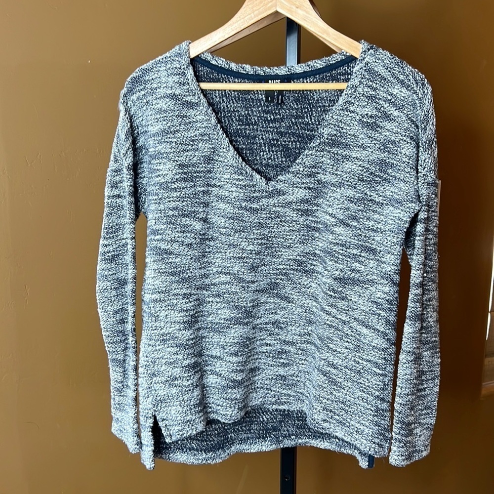 Paige Midnight Blue White Marled Sweater Size Small